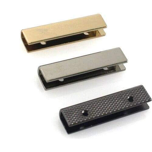 2pcs Metal Long Strip Buckle Bag Decoration Clip Buckle for DIY Leather Craft Bag Strap Belt Handle Shoulder Accessories