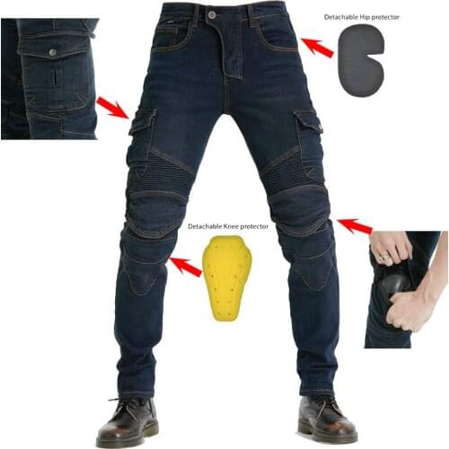 Senior Men Motorcycle Pants Motorcycle Jeans Protective Gear Cycling Travel Motorcycle Pants Off-Road Pants Motorcycle Pants