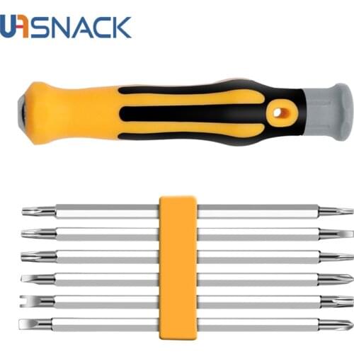 6 In 1 Screwdriver Set Safety Tamper-proof Magnetic Screwdriver Hex Bit Torx Screwdriver Bit Flat Head DIY Hand Tool Set