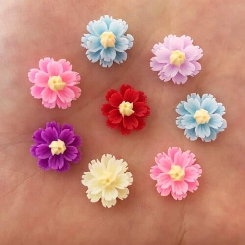 New 400PCS Resin 13mm 3D Flower Flatback Stone Embellishment DIY Scrapbook Crafts R92*10