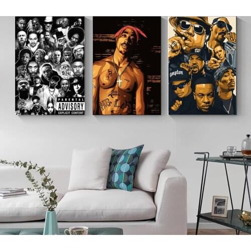 Legend Star Hip Hop 2PAC Posters and Prints Rapper Star Canvas Paintings on The Wall Art Pictures for Home Decoration No Frame