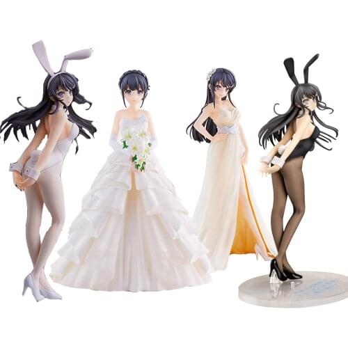 Sexy Anime Rascal Does Not Dream of Bunny Girl Senpai Sakurajima Mai Makinohara Shoko Sexy Girl Anime Action Figure Toys Model