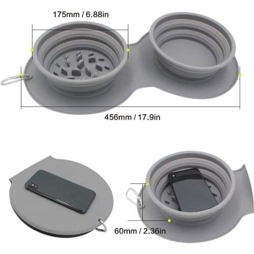 Folding bowl for pet dog travel bowl slow feeding basin adjustable silicone portable non-slip pet basin safe non-toxic pet acces