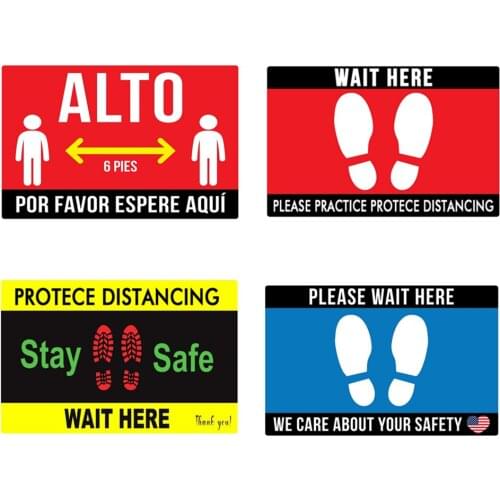 Social Distancing Ground Sticker Indoor Outdoor Floor Sticker Safety Floor Decal Sign for Crowd Control Guidance