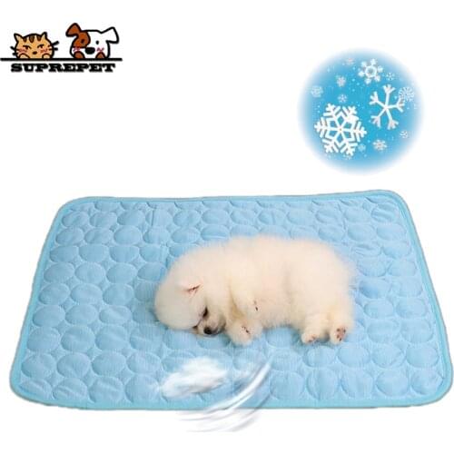 SUPREPET Summer Dog Bed Pet Ice Sofa Pad Cat Sleeping Kennel Silk Cooling Mat Washable Soft Mat For Large Small Blanket Car Home