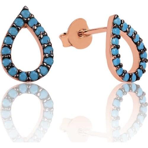 Tevuli 925 Sterling Silver Turquoise Gemstone Love Drop Earrings