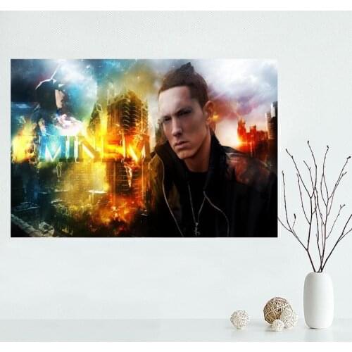 Custom Canvas Eminem Poster Art Decoration Poster Cloth Fabric Wall Poster Print Silk Fabric #VV008S