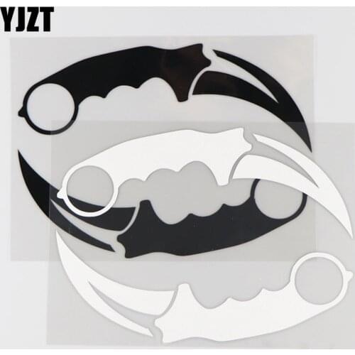 YJZT 17.1CM*12.4CM Weapon Knife Creative Pattern Car Sticker Vinyl Decal Decoration 1A-0341