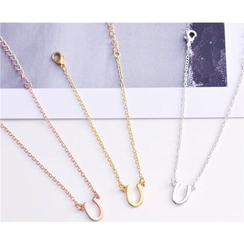 Lucky Horseshoe Jewelry Horse Hoof Bracelet Cute U Small Simple Paw English Alphabet Initials Charm Pendant Bracelets Jewelry