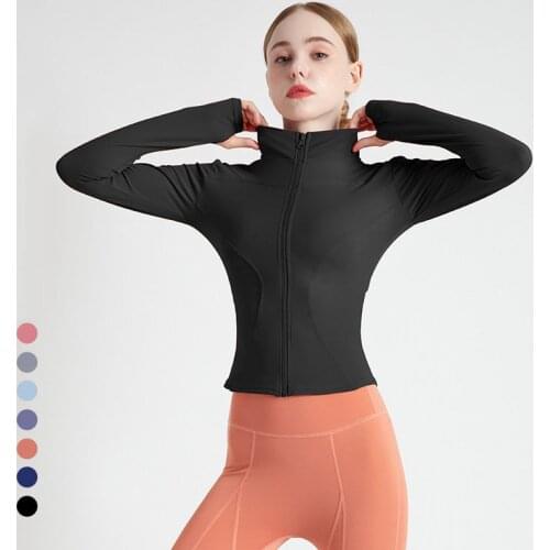 1pc Stand-up Collar Women Yoga Coat Running Jackets Ladies Spring Autumn Fitness Tops Outdoor Workout Clothing sportswear