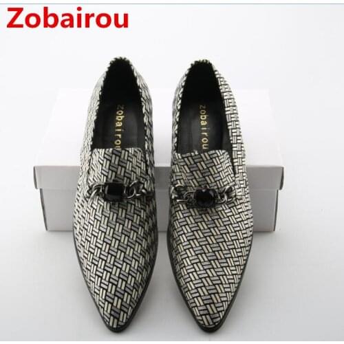 Zobairou European classic mens velvet loafers slip on brogue shoes blue genuine leather wedding dress men shoes zapatos hombre