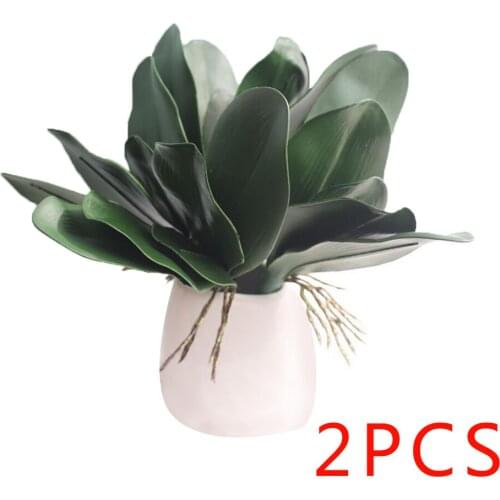 1pcs Real Touch Butterfly Orchid Leaf Artificial Flowers Party Home Decor Christmas Wedding Decoration Accessories Fake Flower