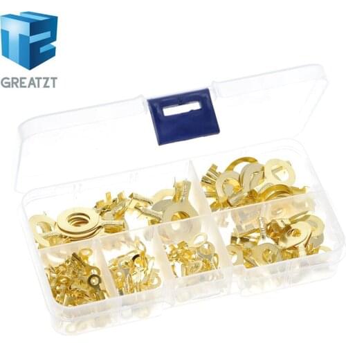 150pcs/set Round Terminal Block DJ431 O-type Lugs Terminals Cold-Pressed Connector Copper Tab Wiring Nose Combination Set