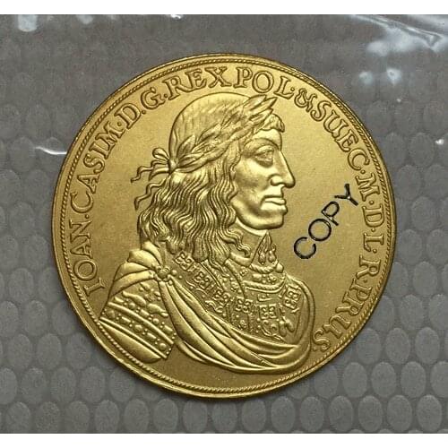 24-k Gpld-Plated 1660 Poland coins COPY 42mm