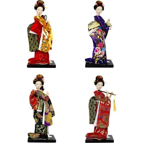 25cm Resin Statuette Ethnic Japanese Geisha Dolls Kimono Dolls Belle Girl Lady Collection Home Decoration Miniature Figurines