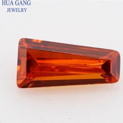 50PCS Orange CZ Stone Ladder Shape Brilliant Cut Synthetic Gems Cubic Zirconia For Jewelry Size 2x1.25x1~8x4x2mm
