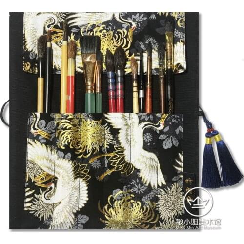 Watercolor Painting Brush Pen Bag Pencil Case Curtain Bronzing Tassels Pen Scroll