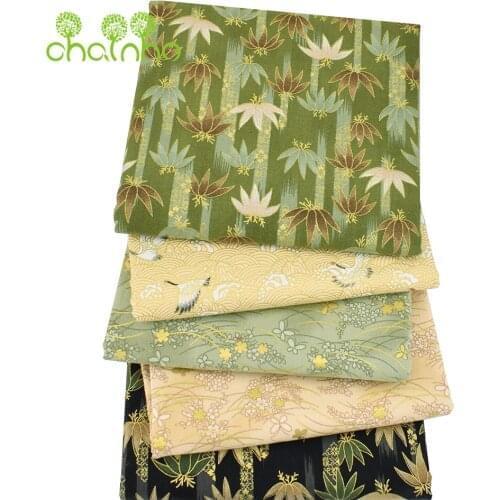 Chainho,Green Bronzing Plain Cotton Fabric,Patchwork Clothes,For Handmade DIY Quilting & Sewing Crafts,Cushion,Bags Material