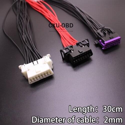 CXU 16pin obd2 connector OBD2 Female angle Connector OBD Female Wire Sockets Connector obd ii adapter Diagnostic Tools