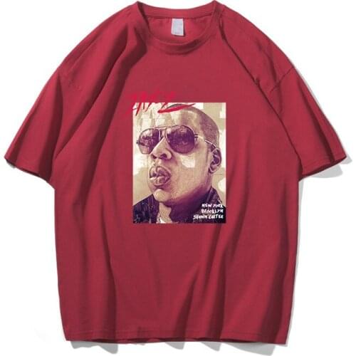 American Retro Street Trend Printing Jz Hip-hop Short-sleeved T-shirt Loose Oversized Cotton Round Neck Couple T-shirt Casual