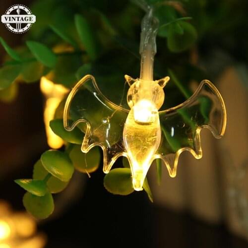 Hallowmas Christmas Decor Holiday Light 10 LED Bat String Lights Warm White Night flying Animals Fairy Festival lighting Saints