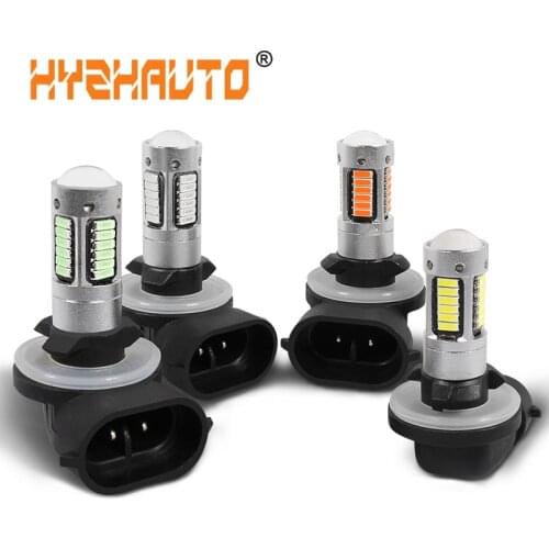 HYZHAUTO 1Pcs H27 881 LED Fog Lamp 4014 30SMD Car LED Fog Lights Day Running Light Driving Lamp 12V 6000K White Yellow Ice Blue