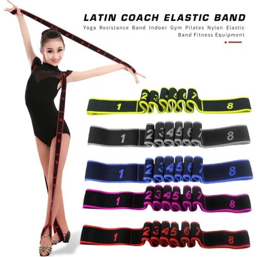 Wear-resistant Professional Indoor Pilates Elastic Band Gym Yoga Nylon Resistance Bands Workout Training Equipment