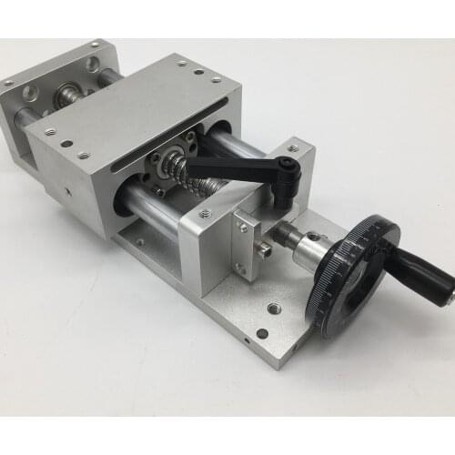 Stroke 100MM 4" Manual hand wheel Linear module Sliding Table Slide Linear Stage SFU1605 Ball screw C7 Displacement platform