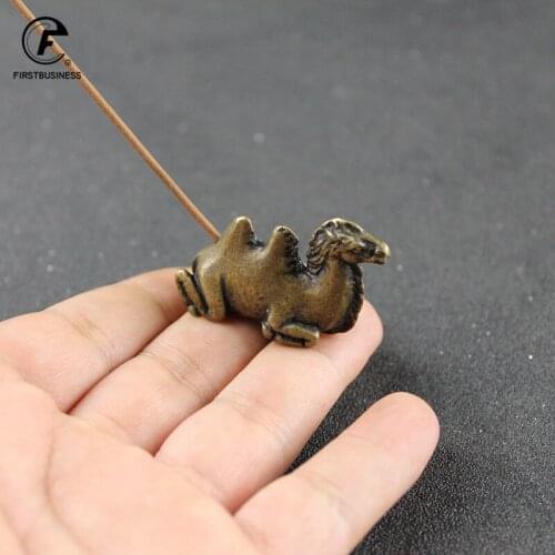 Mini Camel Alpaca Incense Burner Holder Buddhist Censer Craft Gifts New Retro Brass Incense Holder Teahouse Ornament Home Decor