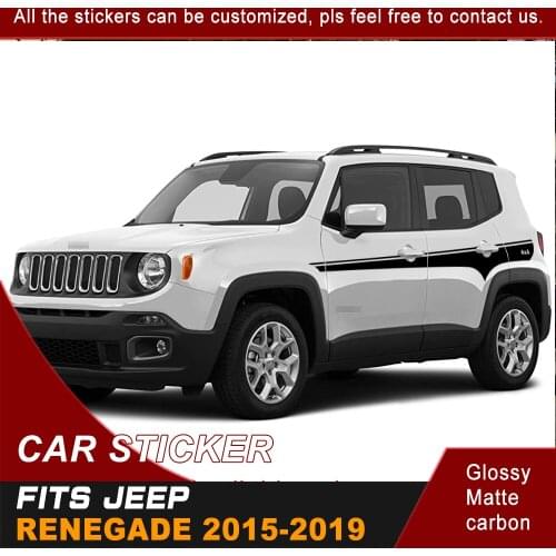 Car Decals Side Body Stripe Styling Graphic Vinyl Cool Sticker Customized Fit For Jeep Renegade 2015 2016 2017 2018 2019
