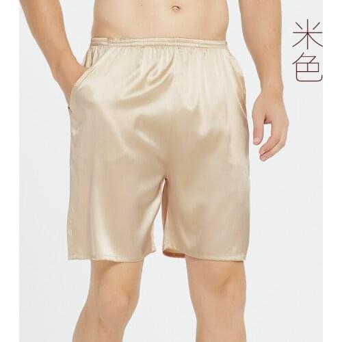 Real Silk Spandex Silk Satin Silk Casual Pants Beach Natural Mulberry Silk MenPants Silk Large Shorts Home Wear Pajama Pants