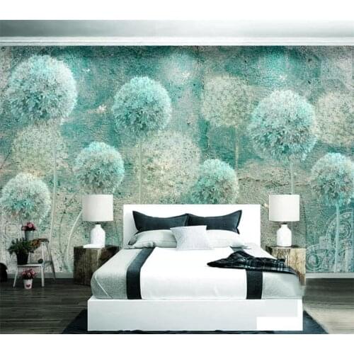 Wellyu Custom wallpaper 3d обои European retro vintage abstract dandelion 3d papel de parede background wall decorative painting
