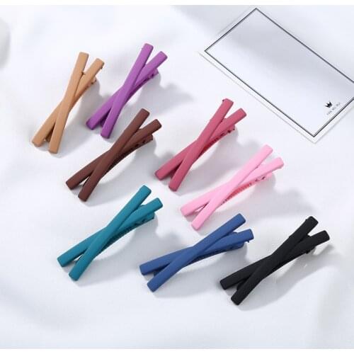 Simple Style Cross Shape Acrylic Candy Color Black Pink Purple Green Headwears For Women