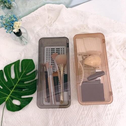 Cosmetic Storage Box Large Capacity Dust-proof with Lid Transparent Chopsticks Organizer Holders Rack Makeup Case Cosmetic Tool