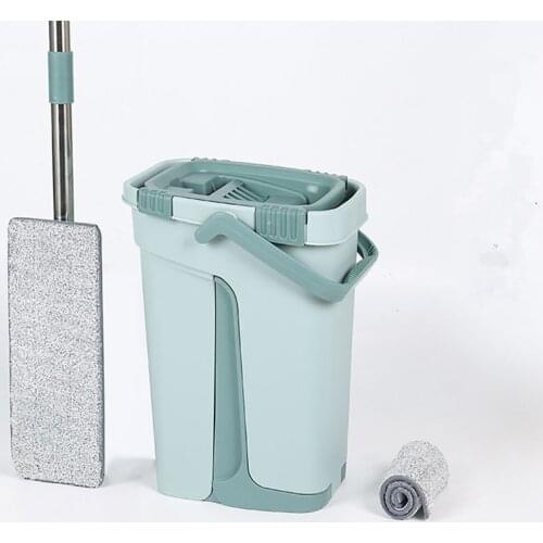 Drop Shipping Magic Microfiber Cleaning Mops Flat Squeeze Magic Automatic Home Kitchen Floor Cleaner Free Hand Mop with Bucket