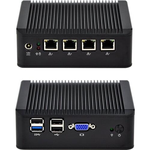 Qotom Mini PC Q192G4U N2920 with 4 Gigabit Ethernet NIC Quad Core Firewall Router Fanless Computer