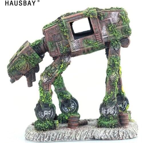 Creative Aquarium Landscaping Autobot Robot Dog Transformers Theme Fish Tank Decoration Decoration Resin Crafts D229