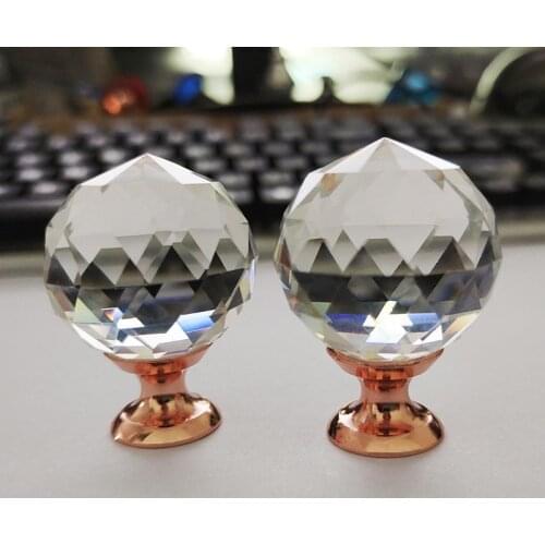 2pcs 25mm 30mm Crystal Handle Clear Glass Knobs for Furniture Cabinet Kitchen Handles Drawer Knobs Furniture Door Hardware