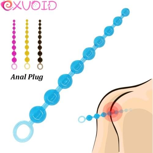 EXVOID Sex Toys for Coulpes Silicone Adult Products Anal Beads Long Anal Plug Sex Shop 10 Balls Butt Plug for Beginner