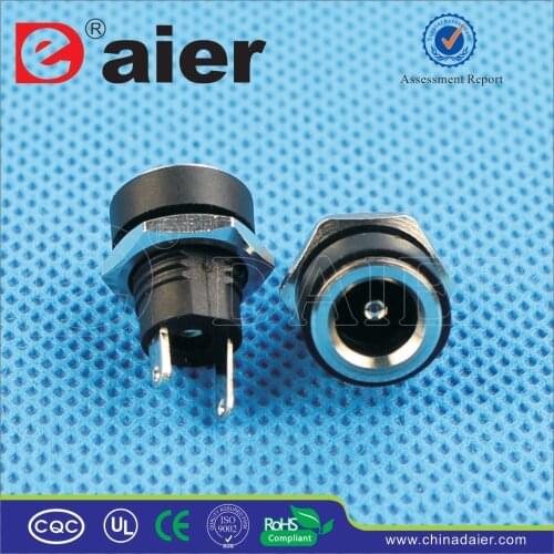 Daier Black Plastic 2.1mm/2.5mm Nuted DC-022B 12V DC Connector Jack/Electrical Plug/DC PowerJack