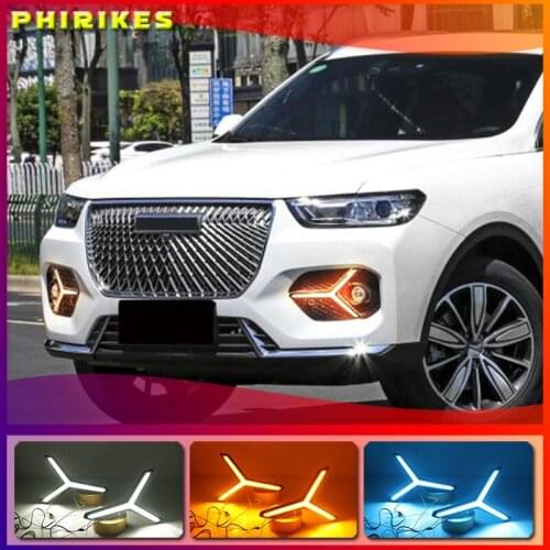LED Daytime Running Lights Turn signal DRL Drive Light with fog lamp hole For Great Wall Haval H6 Hover H6 2020 2021