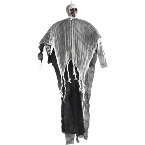 Halloween Hanging Gauze Skull Charm Ghost Pendant Scary Doll Ornaments for Wall Garden Party Haunted House Props Home