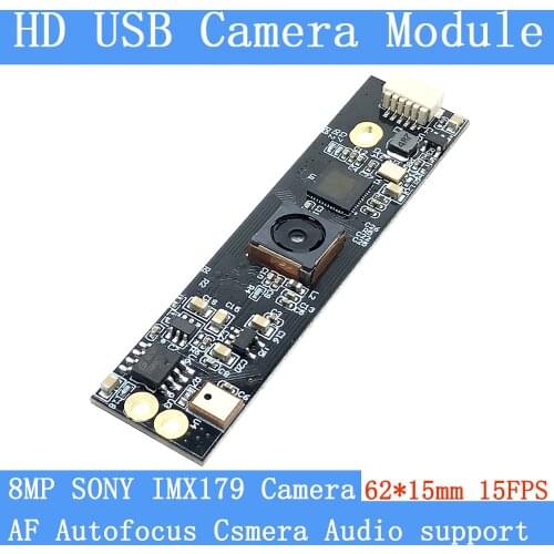USB2.0 Mini CCTV Camera 8million pixel HD SONY IMX179 industry 3264x2448 15fps AF auto focus camera module support audio