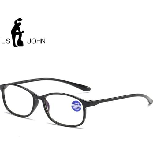 LS JOHN TR90 Ultralight Reading Glasses Men Women Anti Blue Light Lens Presbyopia Eyewear +1.0+1.5+2.0+2.5+3.0+3.5+4.0
