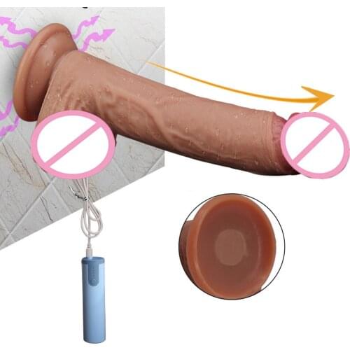 Vibration Dildo Ms Masturbator Electric Telescopic Sucker Penis 18 Adult Products Dick Soft Strapon Tool Sex Toys for Women Shop