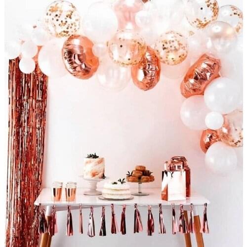 Rose Gold Wedding Birthday Party Balloons Happy Birthday Aluminum Foil Balloons Anniversary Event Party Decoration Supplies