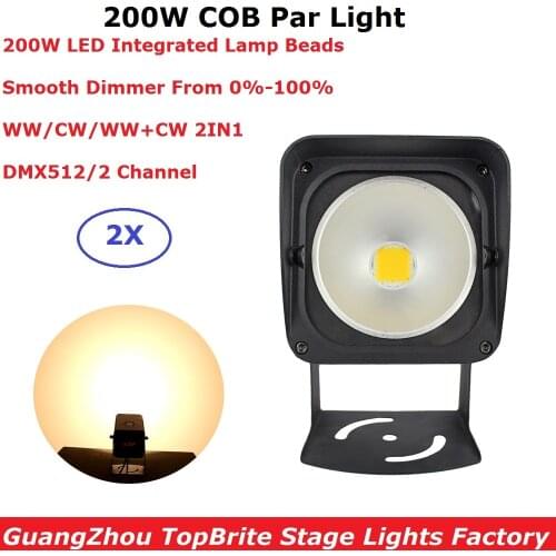 High Brightness LED Par Lights COB 200W High Power Aluminium Shell Warm White Cold White 2IN1 DMX Strobe Effect Stage Lighting