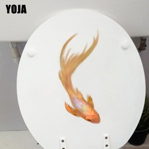 YOJA 10.7*24.3CM Cute Goldfish Wall Sticker Toilet Decal Room Home Decor T3-0767