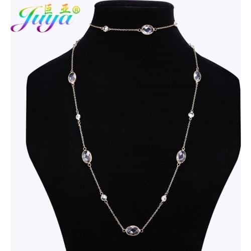 2017 New Arrival Long Chains Natural Stone Pendant Zircon Connector Charm Women Fashion Sweater Necklace For Christmas Gift