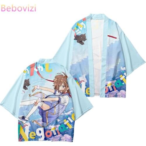 Plus Size XXS-6XL Japanese Fashion Cartoon Anime Kawaii Kimono Streetwear Cardigan Robe Women Men Haori Top Yukata Clothes 2021